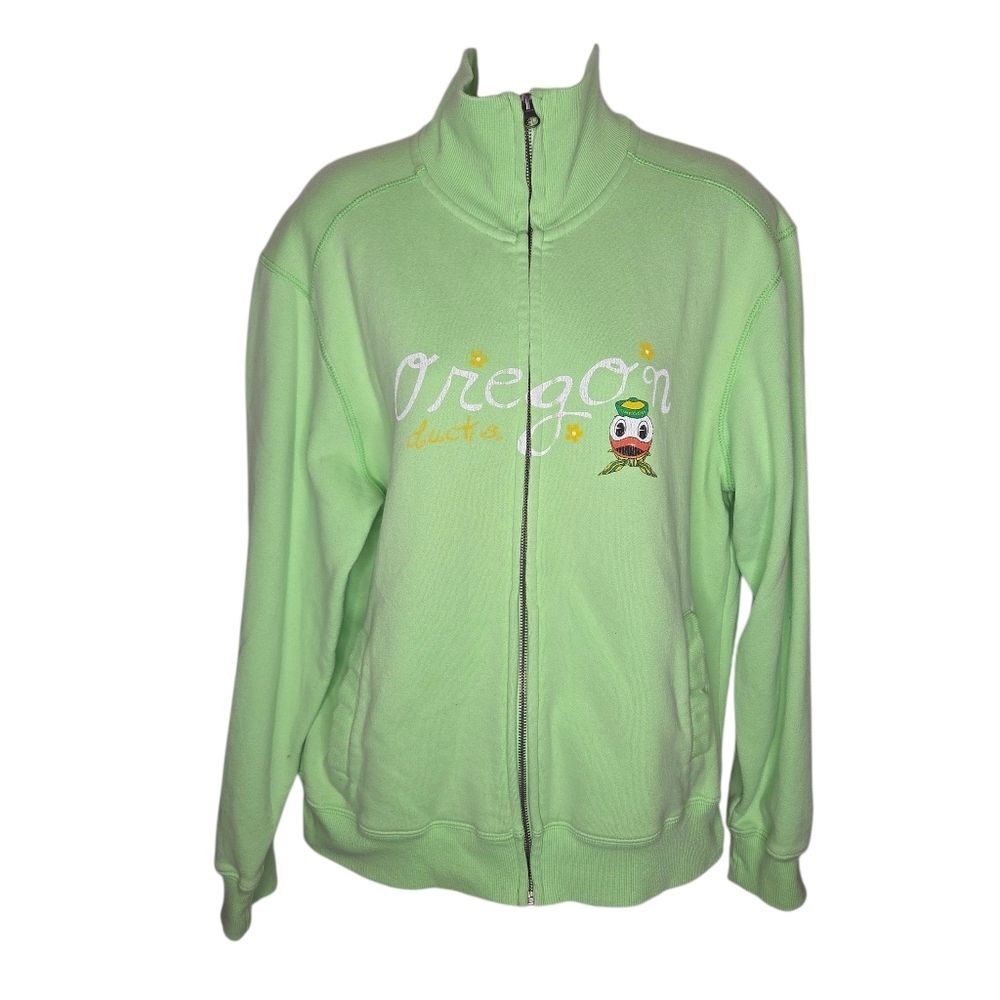 Blue 84 Women's Oregon Ducks Full Zip Mock Neck Sweatshirt Size Medium